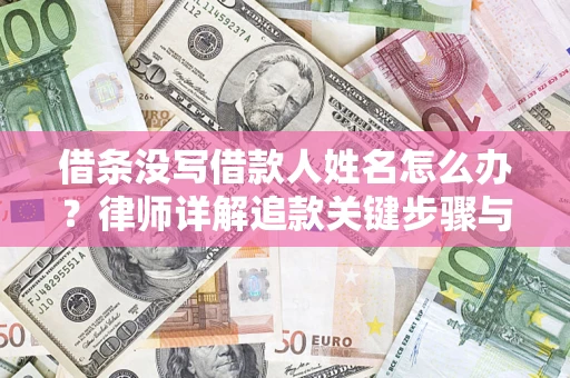 济南借条没写借款人姓名怎么办？律师详解追款关键步骤与证据链构建