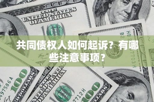 济南共同债权人如何起诉？有哪些注意事项？